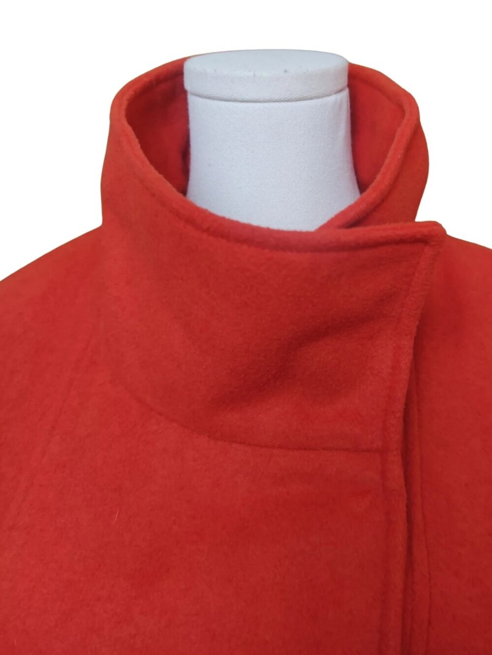 New York And Company Orange Belted Cape Coat - Picture 3 of 11